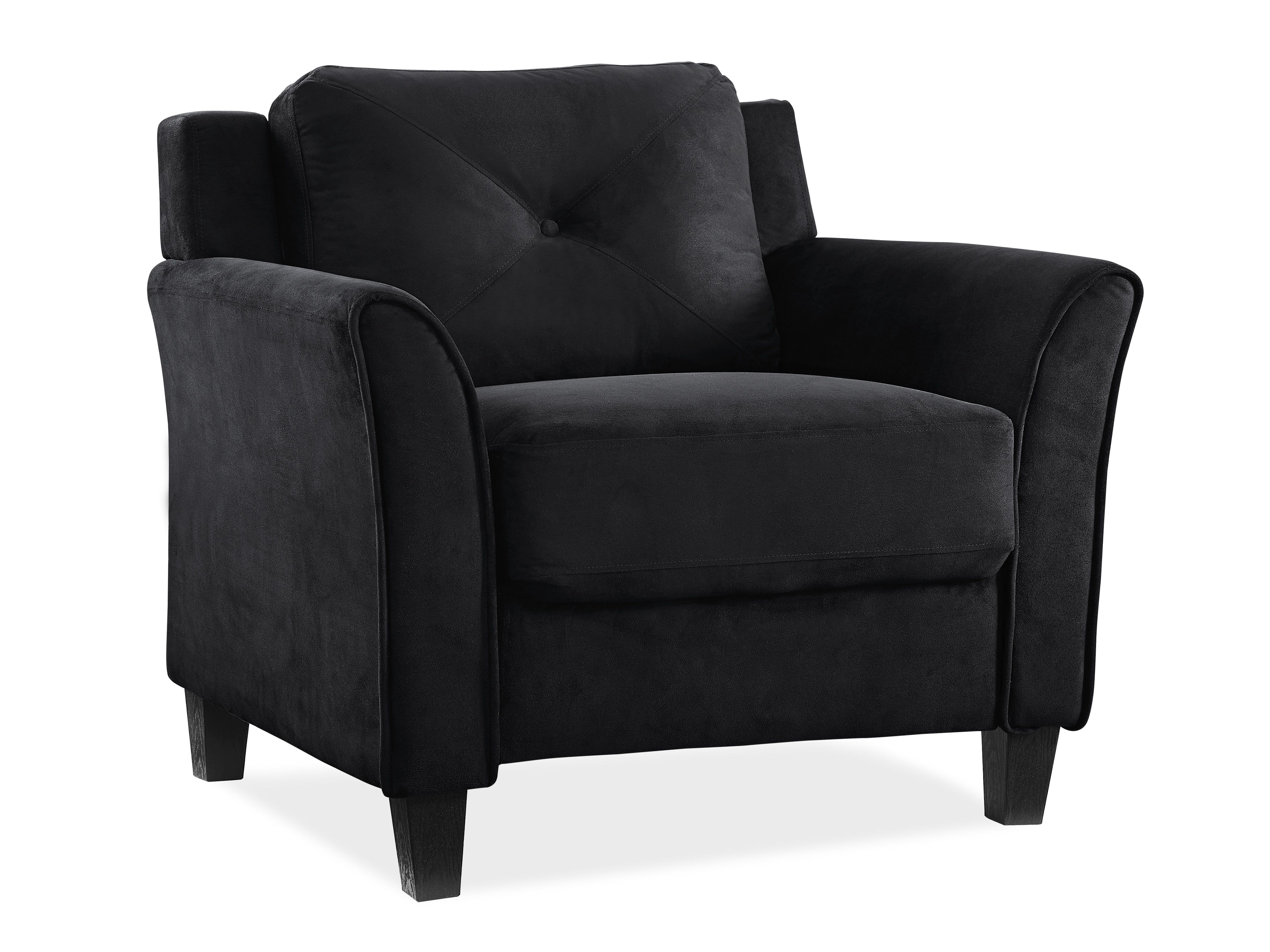 2026 Lifestyle Solutions – Hartford Chair Upholstered Fabric Curved Arms – Black