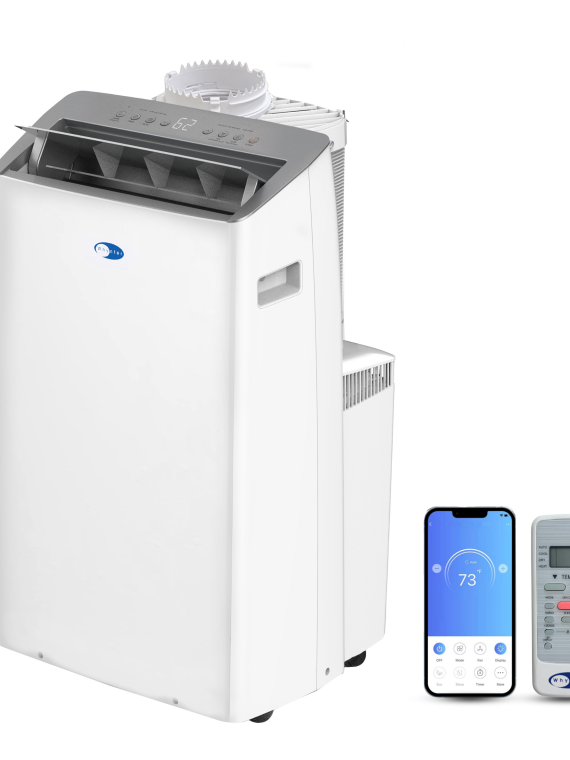 2026 Whynter – ARC-1230WNH 600 Sq.Ft Smart NEX Inverter Portable Air Conditioner 12000 BTU Heater – White