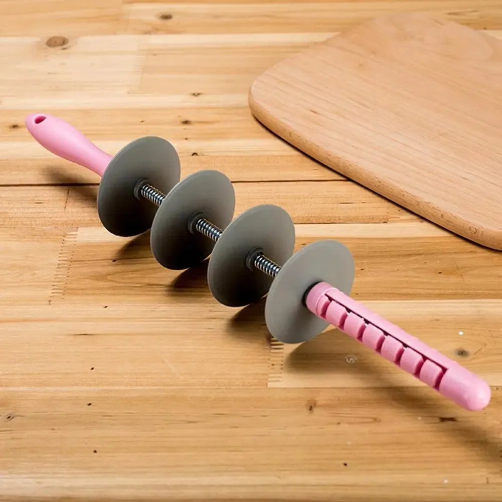 Pizza Pasta Slicer Dough Cutter Stainless Steel Rolling Pin
