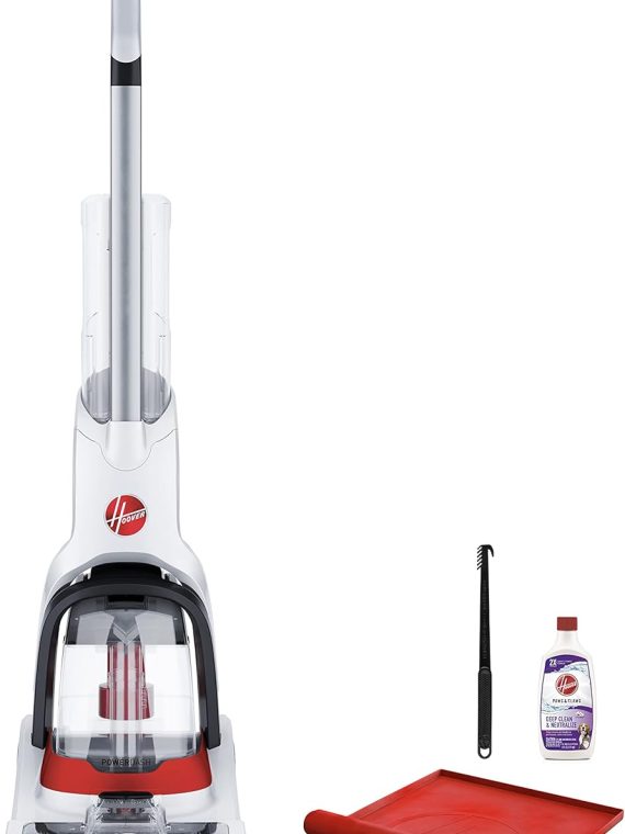 2026 Hoover PowerDash Pet+ Compact Carpet Cleaner Machine with Storage Mat  Lightweight  Powerful Pet Stain Remover and Deodorizer  Carpet Shampooer  FH50704V  White