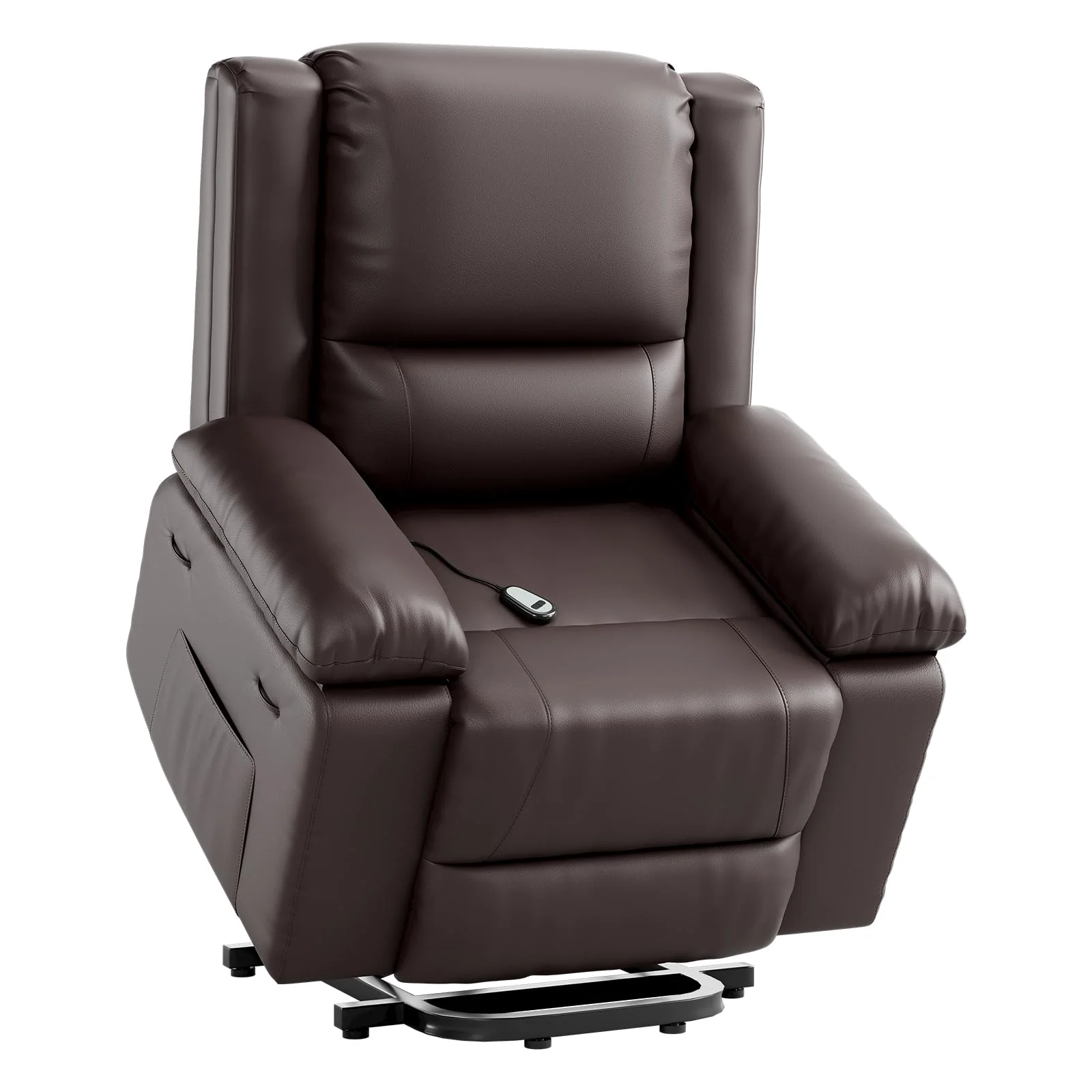Garvee Power Lift Recliner Chair PU Leather with Massage for Elderly Ergonomic Lounge Chair Classic Single Sofa with Side Pockets Home Theater Seat-27