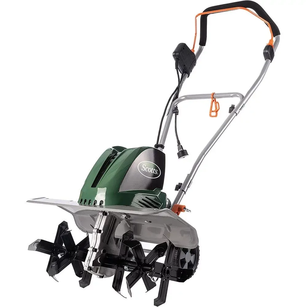 Scotts Outdoor Power Tools 14 Amp 20-Inch Electric Garden Tiller Cultivator, Adjustable Tines, Green
