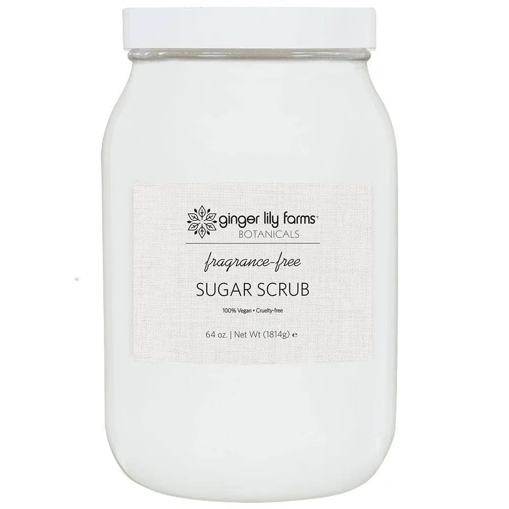 Botanicals Fragrance-Free Sugar Scrub, All-Natural Skin Exfoliating Sugar Crystals, Vegan & Cruelty-Free, 64 oz (520400)