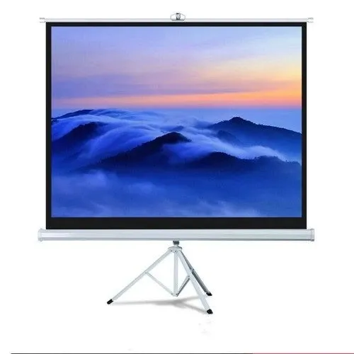 Quisilife Portable Projector Screen Projector Screen – Indoor Movies Screen for Movie Or Office Presentation – 4:3 HD Premium Tripod Screen (Color : White, Size : 72inch)