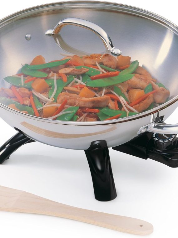 2026 Presto 5900 1500-Watt Stainless-Steel Electric Wok