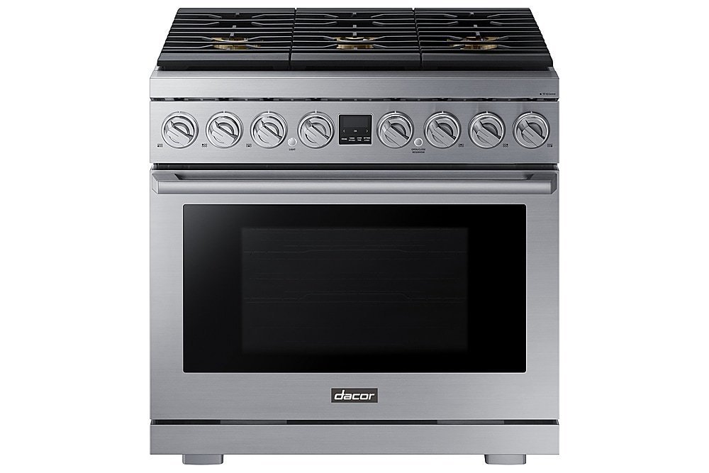 2026 Dacor – Transitional 6.3 Cu. Ft. Freestanding Dual Fuel Four Part Convection Range with GreenClean and Steam Assist – Silver Stainless Steel
