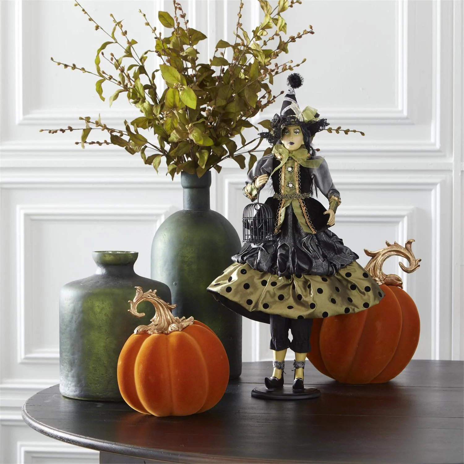 Endora Witch w/Gray Green and Black Dot Dress, 26.5