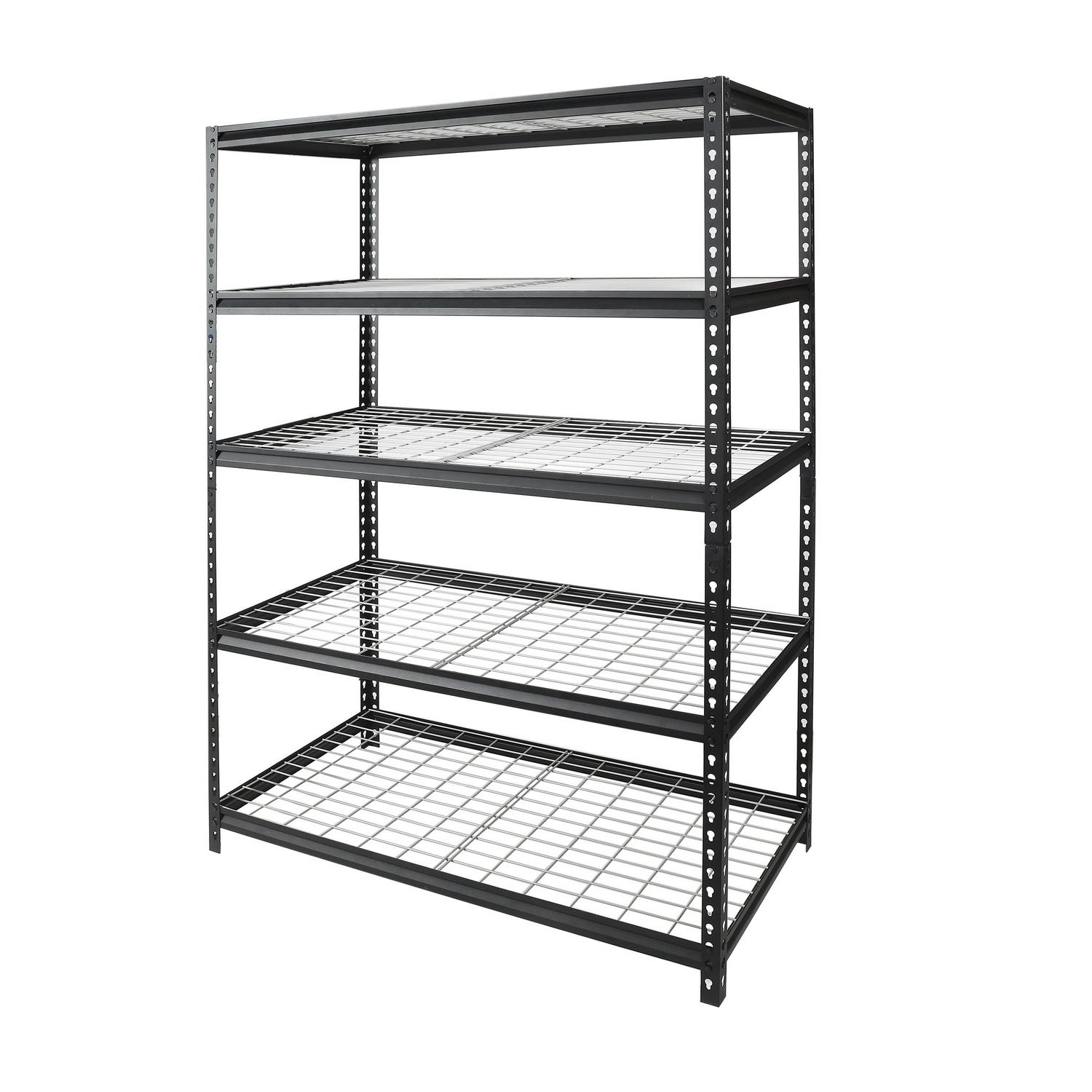 2026 WORKPRO 48 W x 24 D x 72 H 5-Shelf Freestanding Shelves, Black and Silver