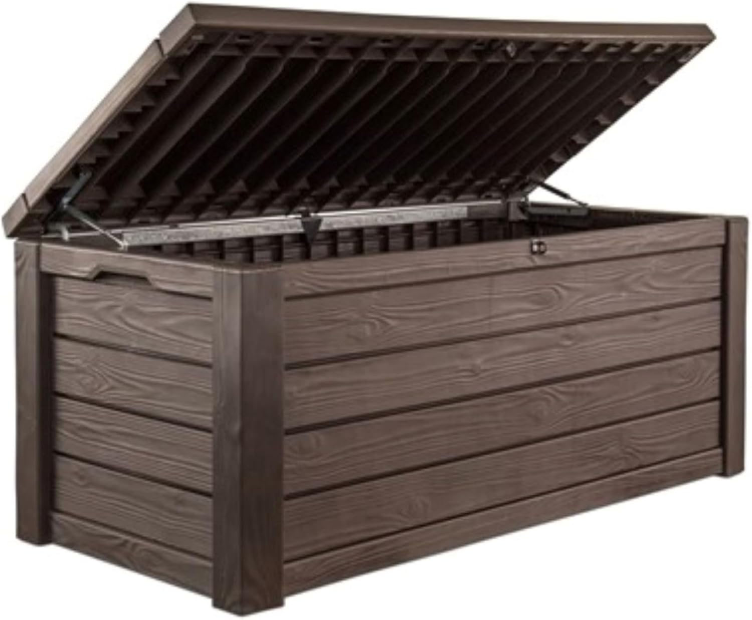 2026 Keter Westwood 150 Gallon Plastic Backyard Outdoor Storage Deck Box for Patio Decor  Furniture Cushions  Garden Tools  and Pool Accessories  Espresso