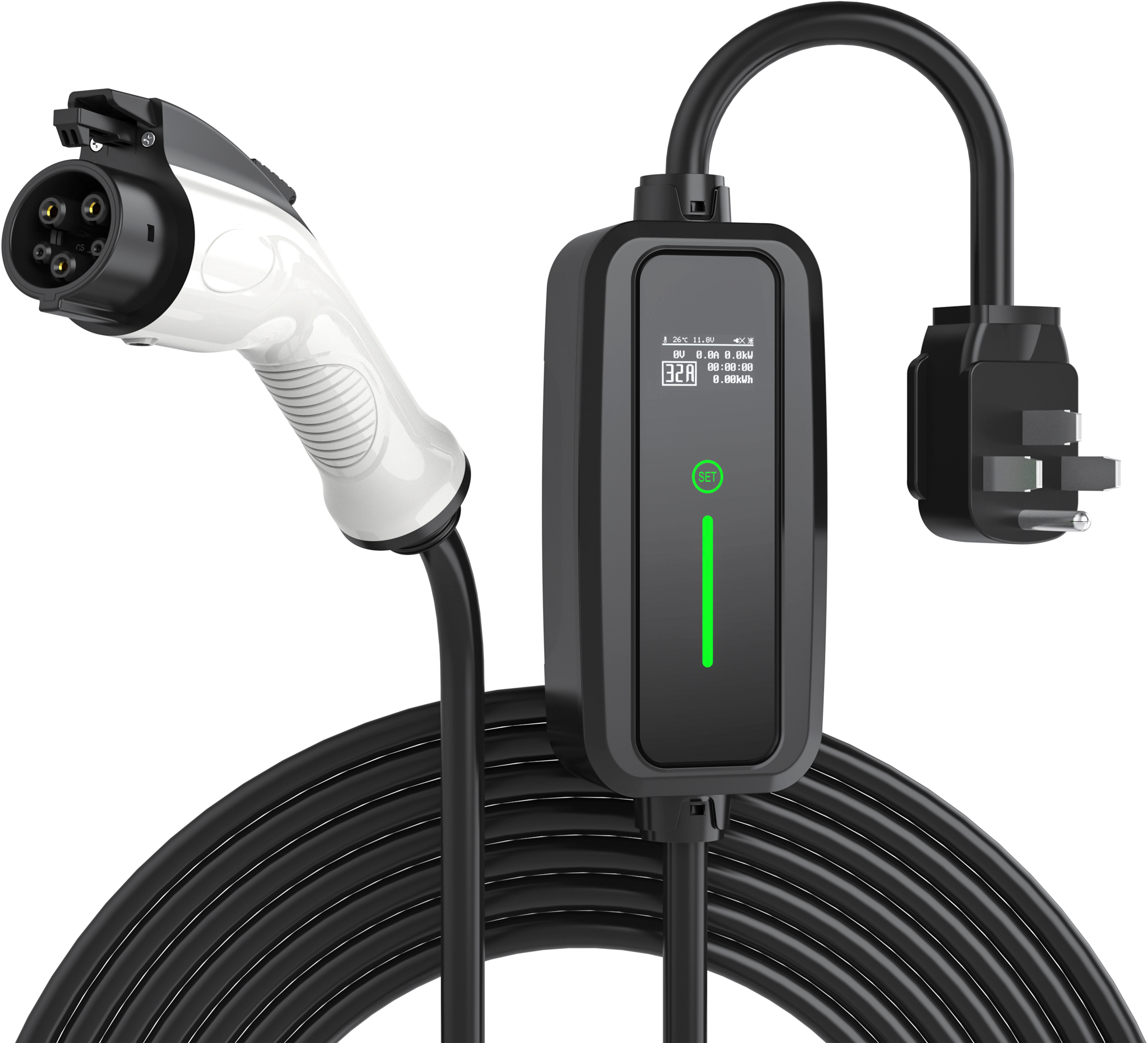 2026 Rexing – J1772 Level 2 NEMA 14-50 Portable Electric Vehicle (EV) Charger – up to 32A – 17′ – Black