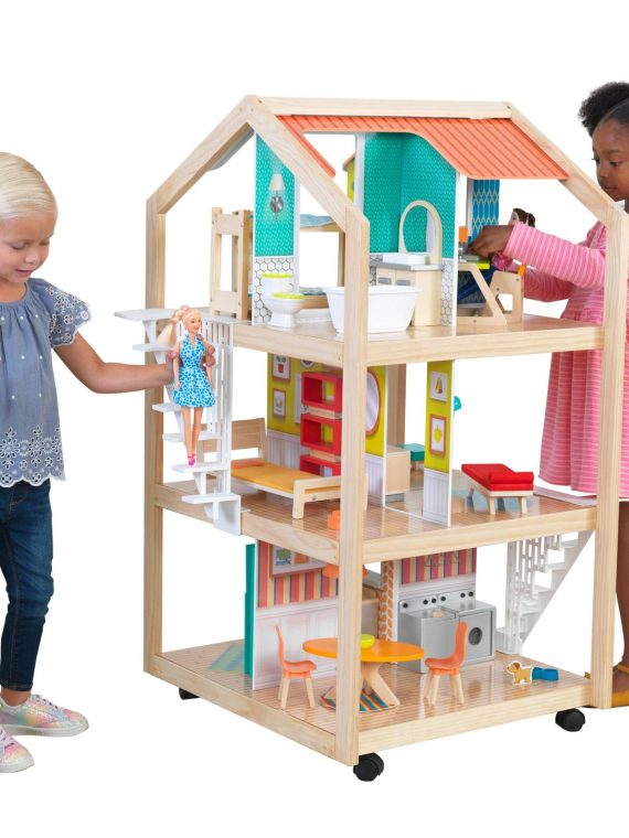 2026 KidKraft So Stylish Mansion Wooden Dollhouse with 42 Accessories