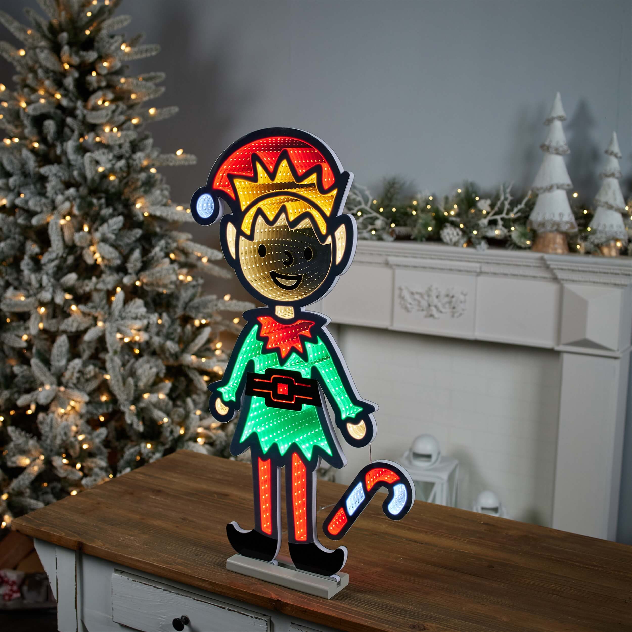Elf w/Candy Cane Infinity Light 29