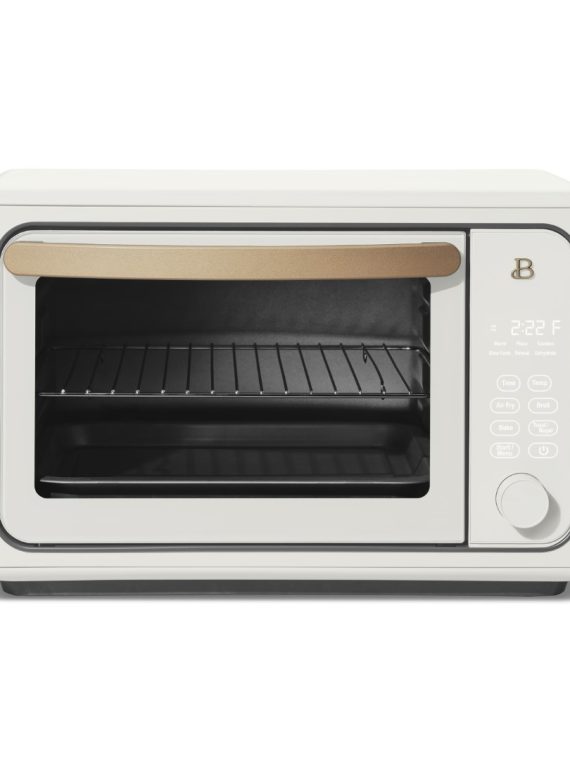 2026 Beautiful 6 Slice Touchscreen Air Fryer Toaster Oven, White Icing by Drew Barrymore