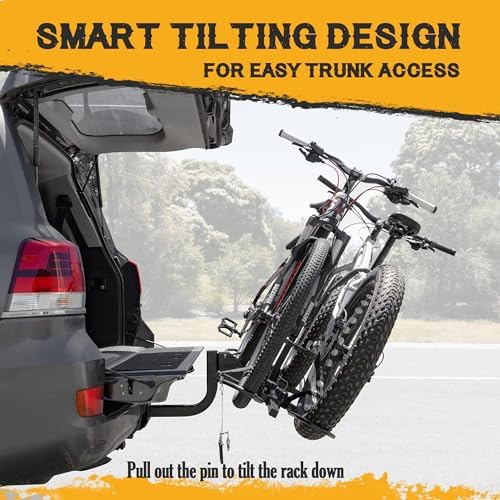 2026 Hitch Bike Rack 180 lbs Capacity for MTB  Fat Tire and Electric Bike  Tilting Folding Ebike Carrier with Anti Wobble Receiver Insert  Fit Car SUV Pickup Truck RV Camper – 2 inch Receiver