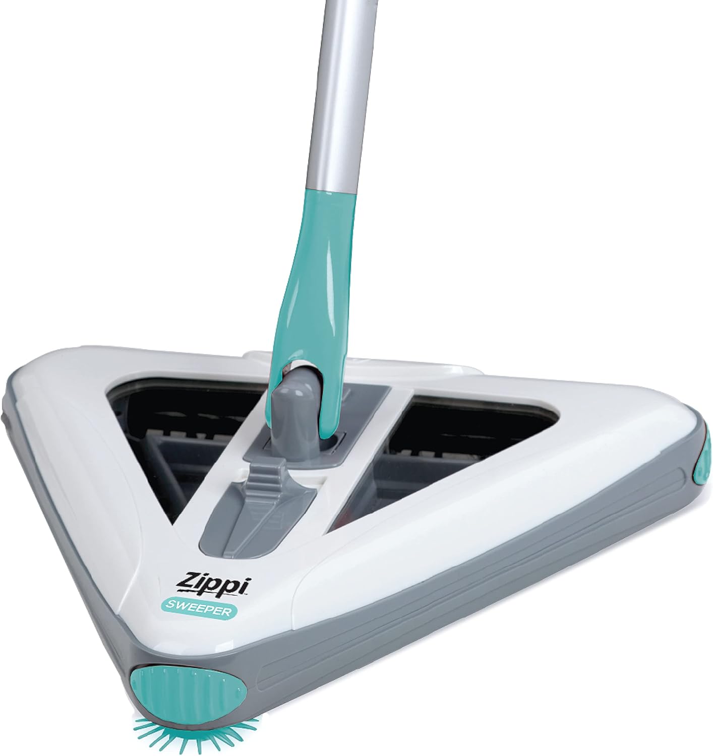 2026 Zippi Sweeper Max- Powerful and Lightweight Sweeper  Perfect for Carpet Hardwood and Tile  Triangular Design Allows for Sweeping in Corners  1000 mAh Rechargeable Battery