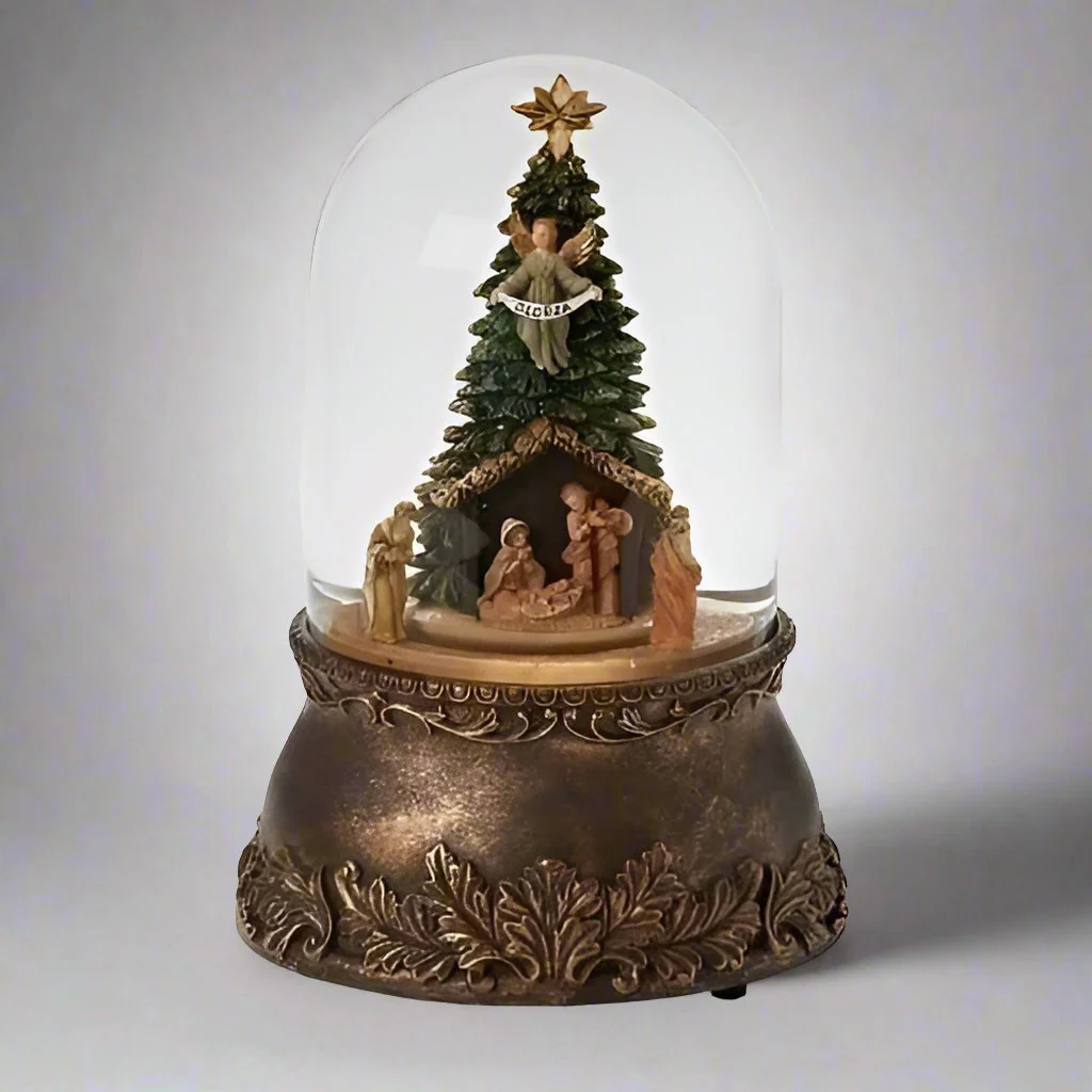 Musical Christmas Tree Nativity Scene W/ Rotating Three Kings, 7.5