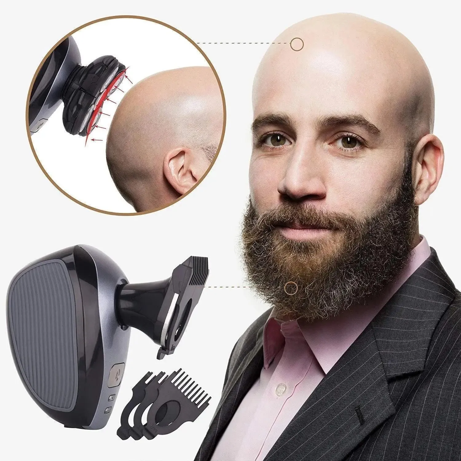 Head Hair Shaver Beard Nose Trimmer Electric Skull Clipper