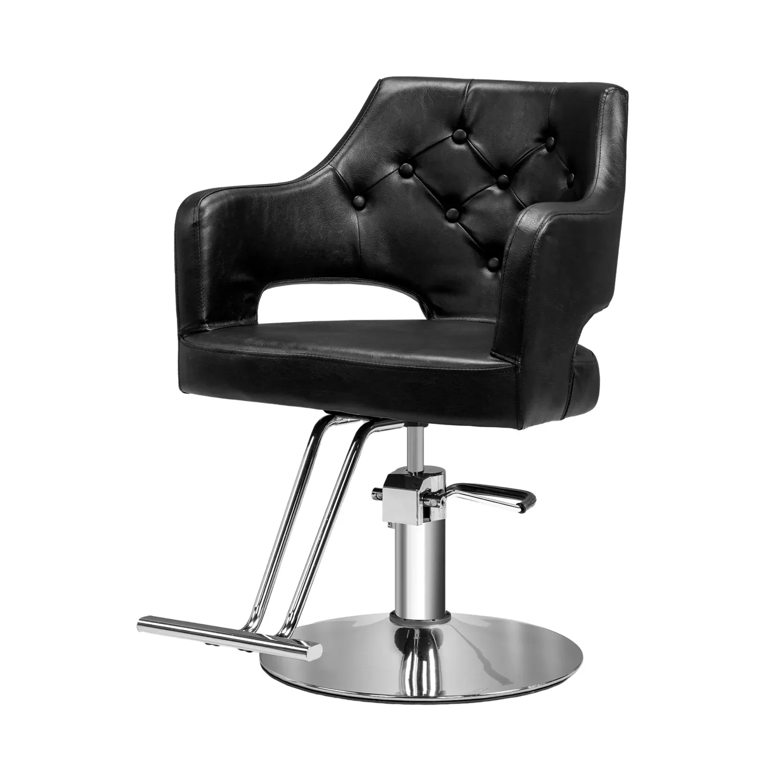 OmySalon Barber Chairs for Barbershop Black Styling Chair, Salon Chair for Hair Stylist, Heavy Duty Hydraulic Pump, 360°Swivel with Footrest
