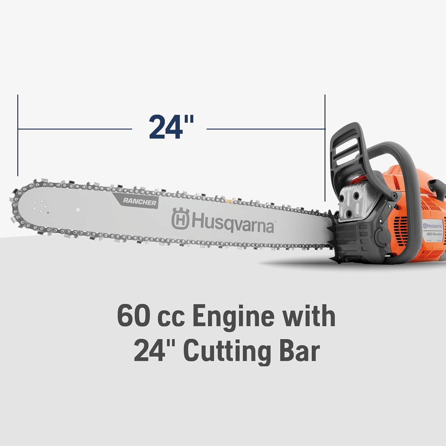 2026 460 Rancher Gas Powered Chainsaw, 60.3-cc 3.6-HP, 2-Cycle X-Torq Engine, 24 Inch Chainsaw with Automatic Adjustable Oil Pump, For Wood Cutting, Tree Trimming and Land Clearing