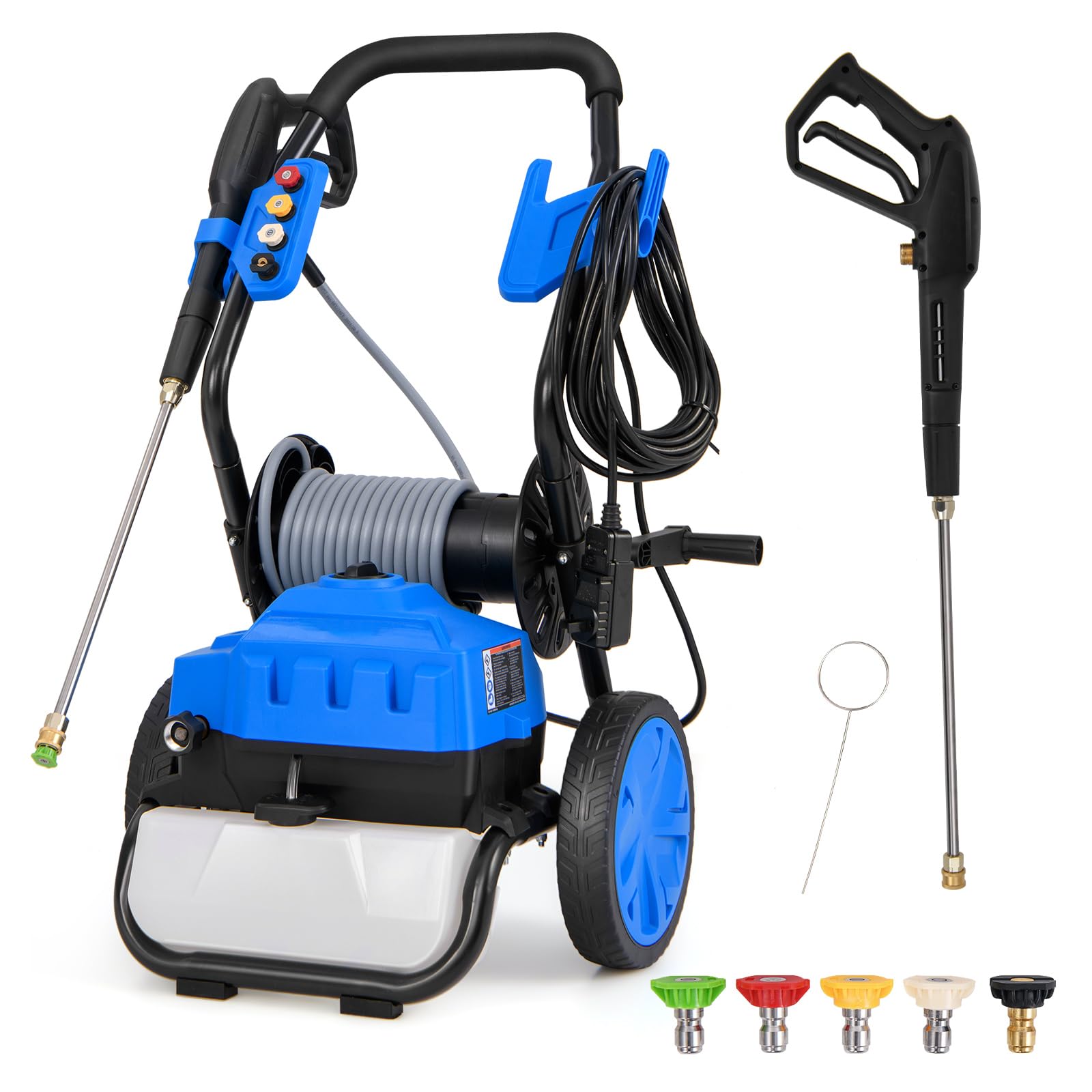 2026 Electric Pressure Washer, 2300 PSI 1.8 GPM High Pressure Power Washer w/Wheels, 5 Quick Connect Nozzles