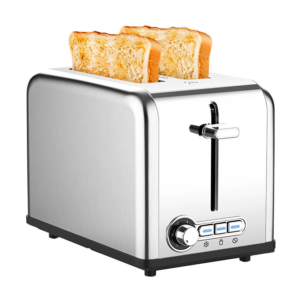 2-Slice Stainless Steel Toaster with 6 Shade Settings and Extra-Wide Slots