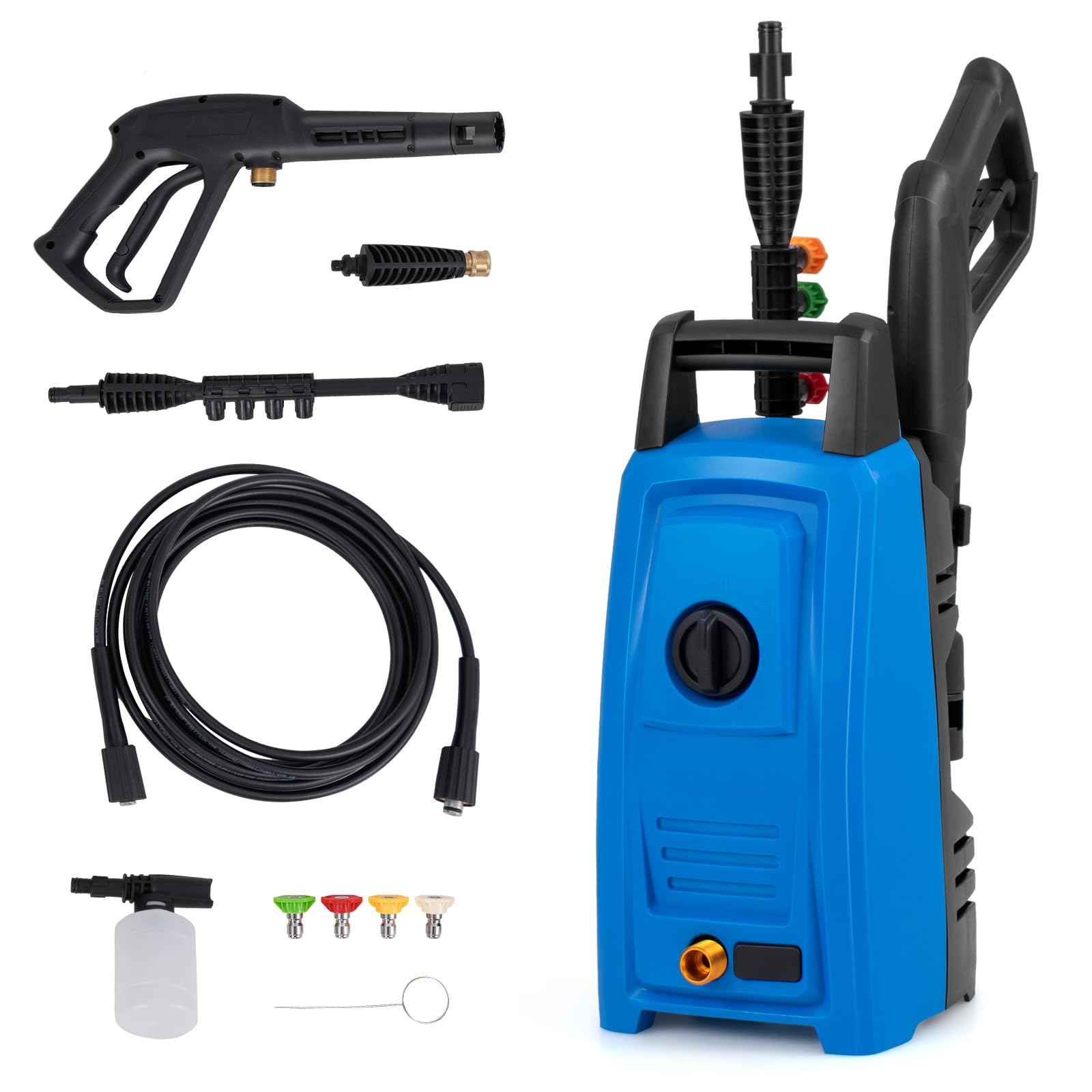 2026 Electric Pressure Washer, 1900 PSI 1.8 GPM High Pressure Power Washer w/ 4 Quick Connect Nozzles