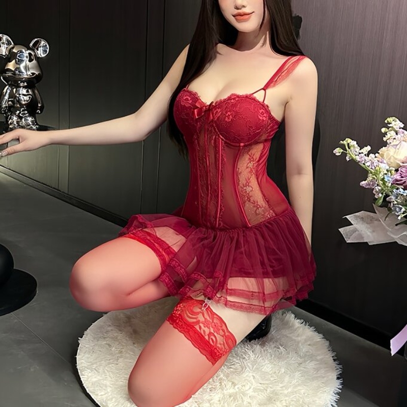 Seductive Red Stocking Set