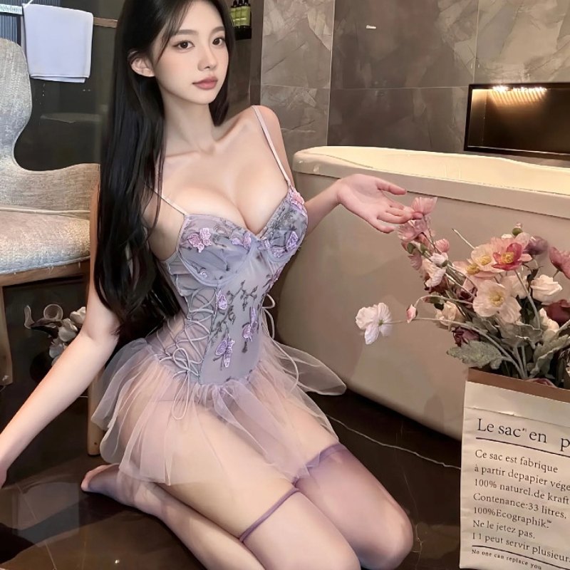 One-Piece  Lace Lingerie Stocking Set