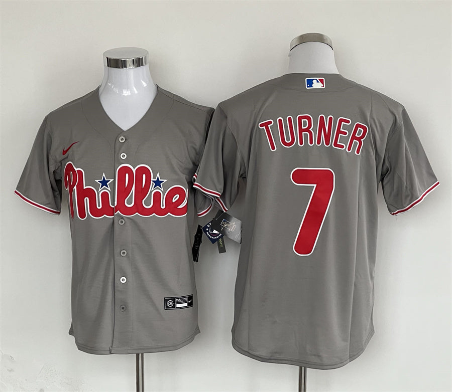 Men's Philadelphia Phillies Trea Turner Nike Gray Replica Player Jersey