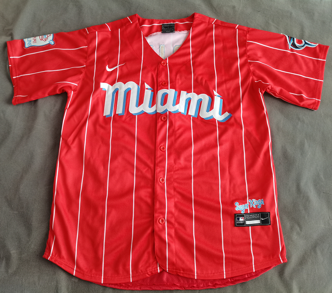 Men's Miami Marlins Miguel Rojas #11 Red Replica Baseball Jersey
