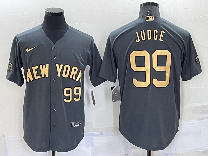 Men's New York Yankees Aaron Judge #99 Gray Fashion Stitched Jersey