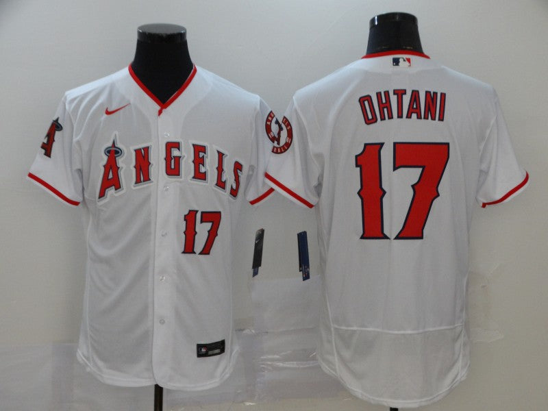 Men's Los Angeles Angels Shohei Ohtani #17 White Sewn Player Jersey