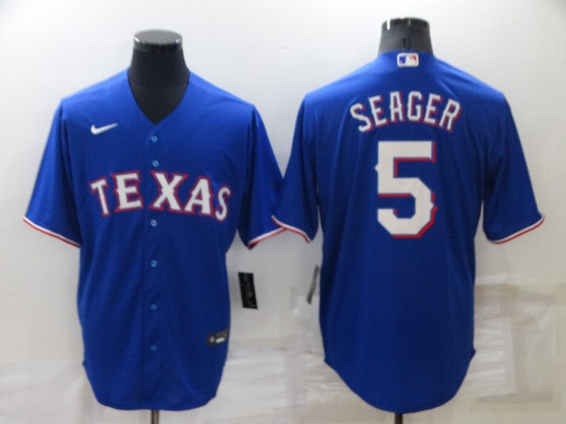 Men's Texas Rangers Corey Seager #5 Blue Replica Baseball Jersey