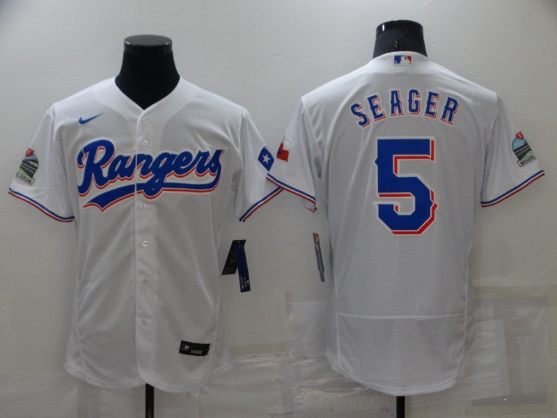 Men's Texas Rangers Corey Seager #5 White Replica Baseball Jersey