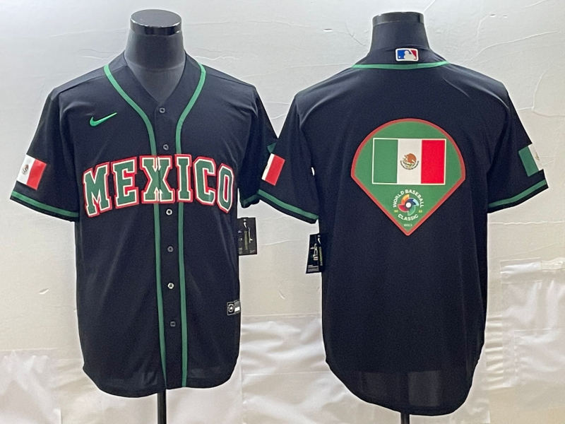 Men's 2023 World Baseball Classic Mexico Black Player Jersey