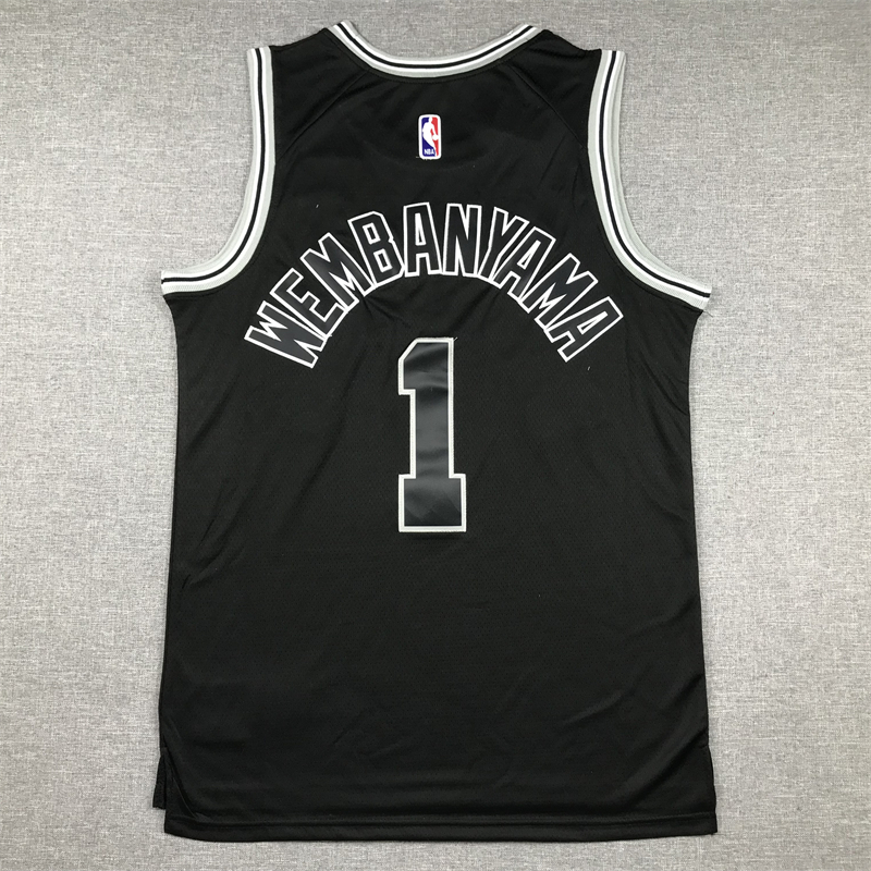 Men's San Antonio Spurs Victor Wembanyama #1 Black 2022/23 Swingman Jersey - Classic Edition