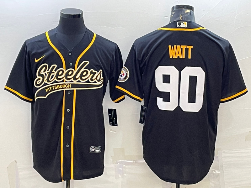 Men's Pittsburgh Steelers T.J. Watt #90 Black Player Jersey Joint edition