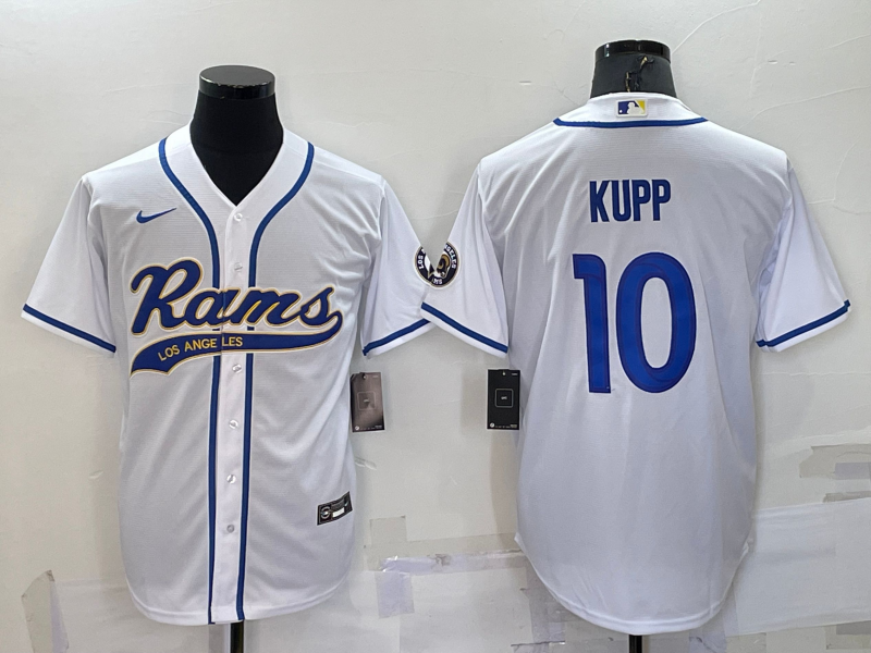 Men's Los Angeles Rams Cooper Kupp #10 White Game Jersey Joint Edition