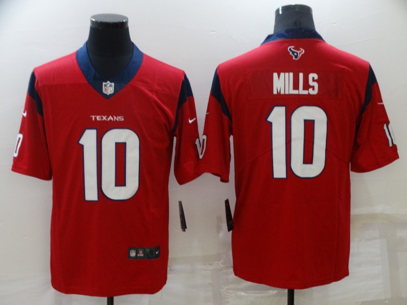 Men's Houston Texans Davis Mills #10 Red Game Jersey