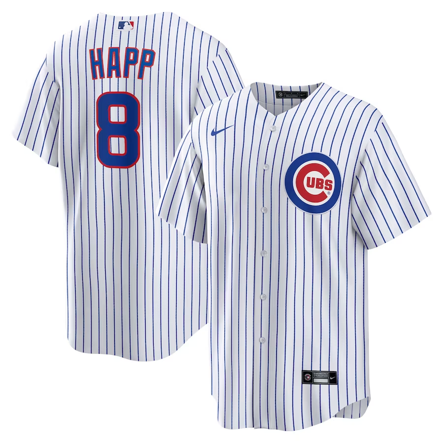 Men's Chicago Cubs Andre Dawson #8 White Home Replica Jersey