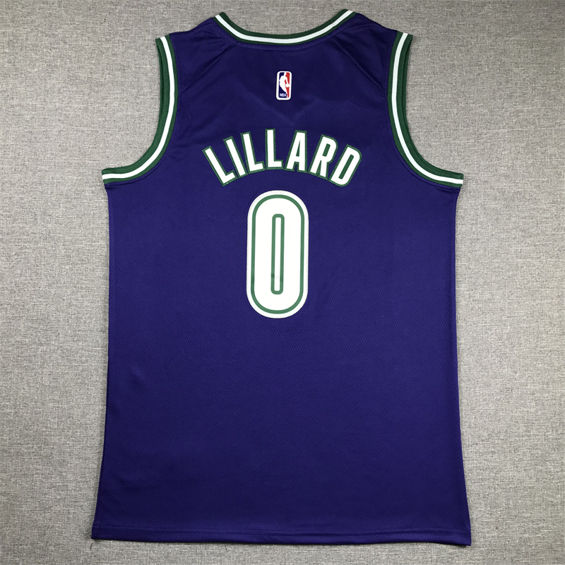 Men's Milwaukee Bucks Damian Lillard #0 Purple Swingman Jersey - Classic Edition
