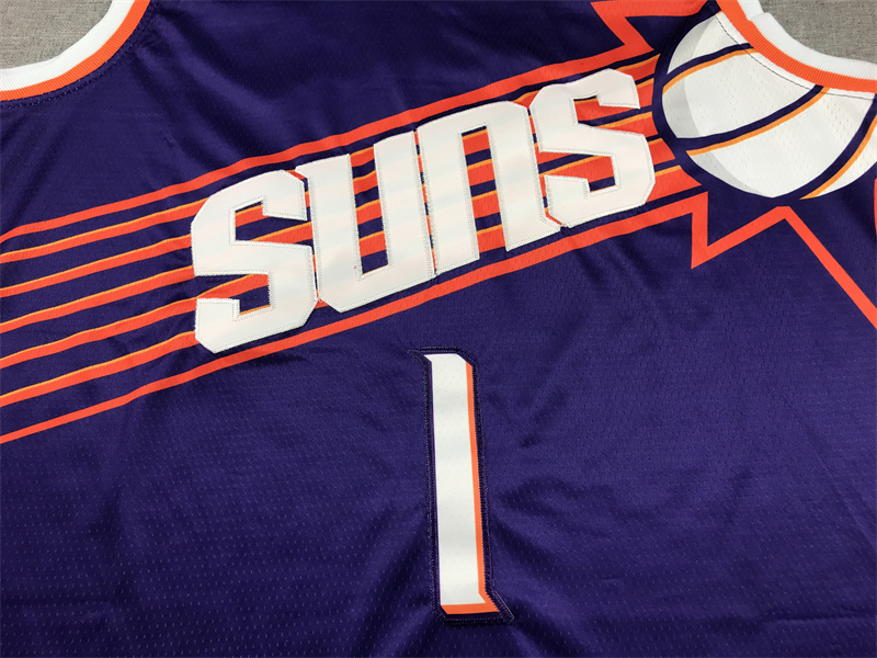 Men's Phoenix Suns Devin Booker #1 Purple 2023/24 Fast Break Replica Jersey - Icon Edition