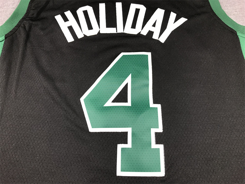 Men's Boston Celtics Jrue Holiday #4 Black Swingman Jersey - Statement Edition