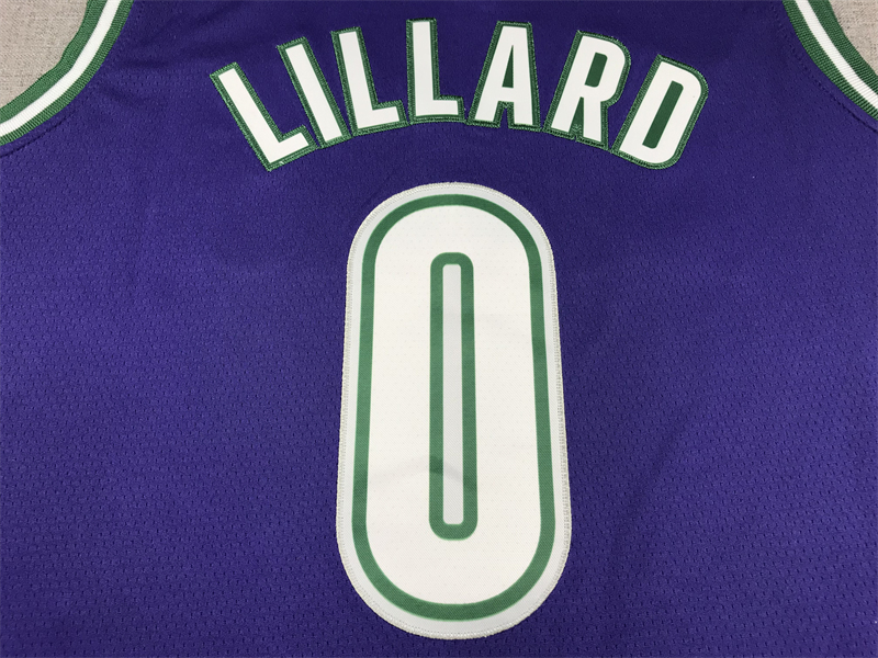 Men's Milwaukee Bucks Damian Lillard #0 Purple Swingman Jersey - Classic Edition