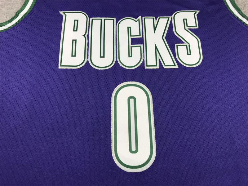 Men's Milwaukee Bucks Damian Lillard #0 Purple Swingman Jersey - Classic Edition
