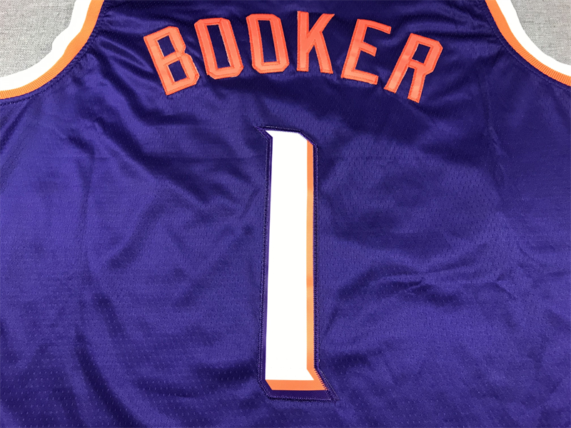 Men's Phoenix Suns Devin Booker #1 Purple 2023/24 Fast Break Replica Jersey - Icon Edition