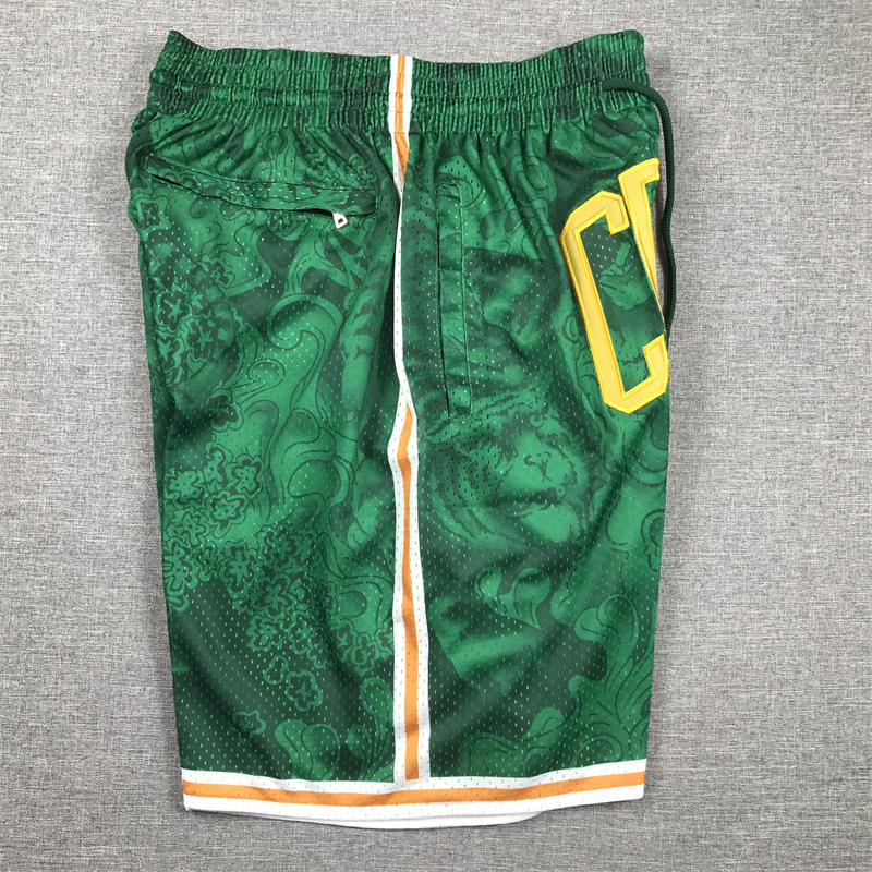Men's Boston Celtics Green Year of the Tiger Edition Pocket Shorts