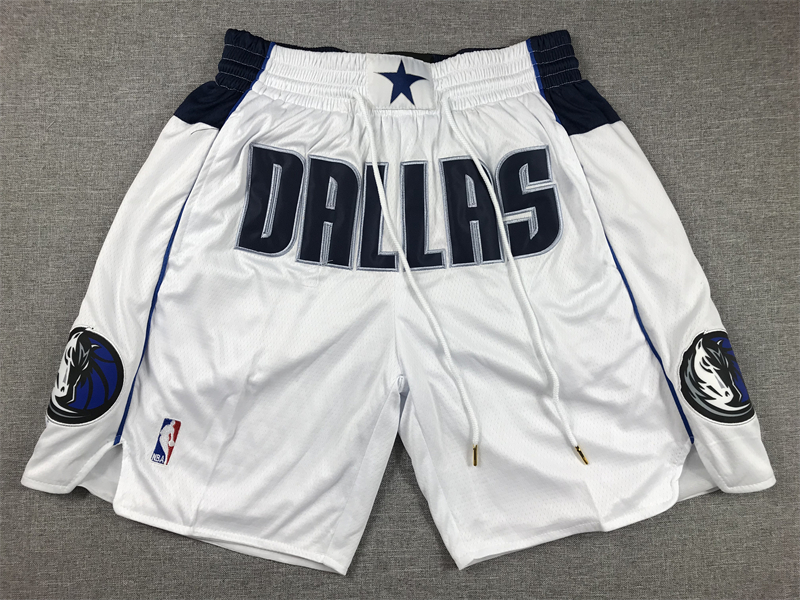 Men's Dallas Mavericks White Pocket Shorts