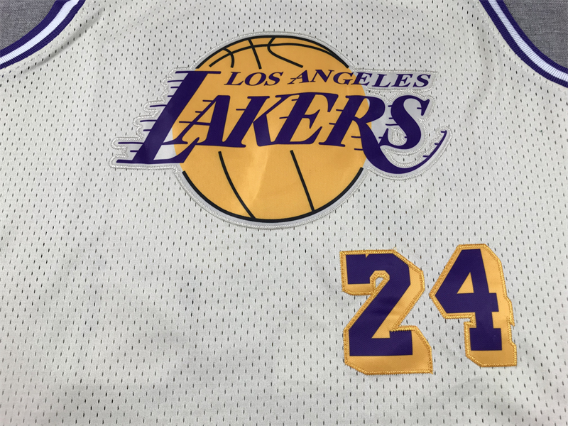 Men's Los Angeles Lakers Kobe Bryant #24 Cream Hardwood Classics Swingman Jersey