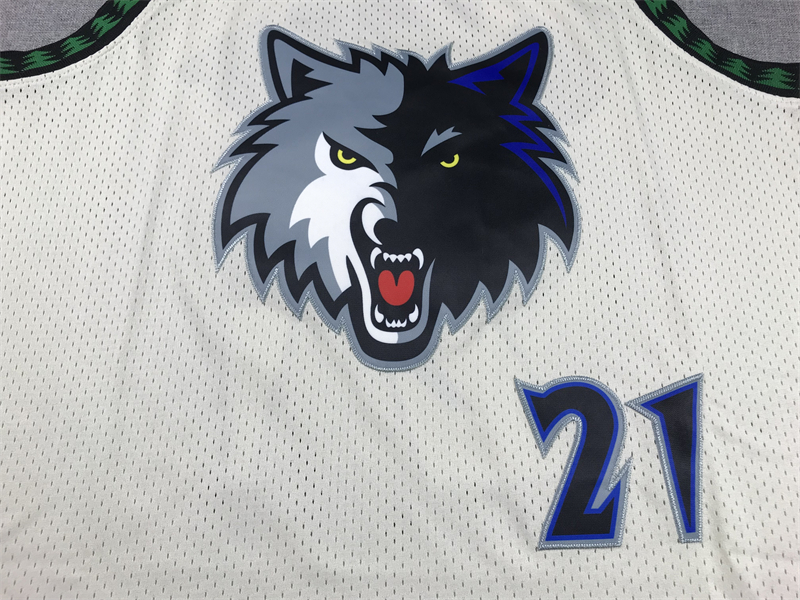 Men's Minnesota Timberwolves Kevin Garnett #21 Cream Hardwood Classics Swingman Jersey